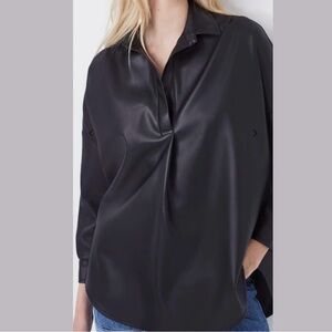 French Connection Faux Leather shirt